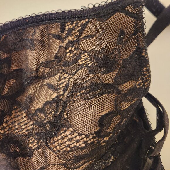 Wacoal Black and Beige Lace Adjustable Straps & Back Bra Brassier Size 34C - Picture 6 of 13